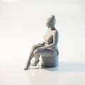 Mô hình tượng nữ ngồi thanh lịch - File in 3D nghệ thuật - Thumbnail 4