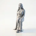 Mô hình 3D tượng người phụ nữ đang ngồi - Sat Lady Seated Woman Figurine - Thumbnail 1