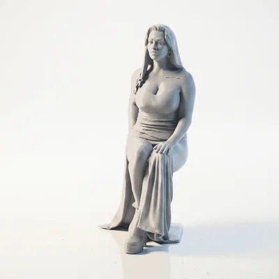 Mô hình 3D tượng người phụ nữ đang ngồi - Sat Lady Seated Woman Figurine