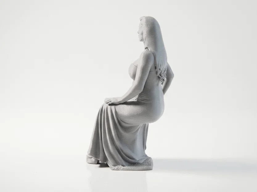 Mô hình 3D tượng người phụ nữ đang ngồi - Sat Lady Seated Woman Figurine - Image 4