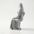 Mô hình 3D tượng người phụ nữ đang ngồi - Sat Lady Seated Woman Figurine - Thumbnail 4