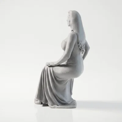 Mô hình 3D tượng người phụ nữ đang ngồi - Sat Lady Seated Woman Figurine
