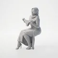 Mô hình tượng nữ đội khăn Hijab ngồi - Tệp in 3D nghệ thuật - Thumbnail 1