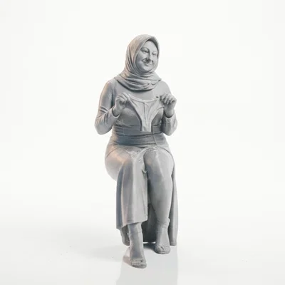 Mô hình tượng nữ đội khăn Hijab ngồi - Tệp in 3D nghệ thuật