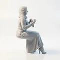 Mô hình tượng nữ đội khăn Hijab ngồi - Tệp in 3D nghệ thuật - Thumbnail 3
