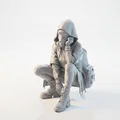 Tượng 3D Cô Gái Mặc Hoodie Đeo Khẩu Trang - File In 3D Độc Đáo - Thumbnail 1