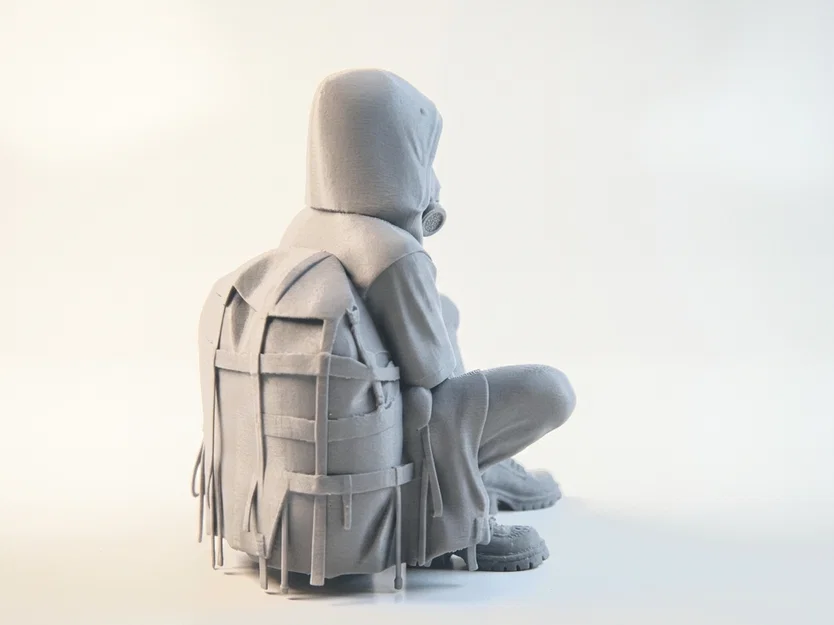 Tượng 3D Cô Gái Mặc Hoodie Đeo Khẩu Trang - File In 3D Độc Đáo - Image 3