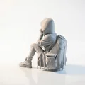 Tượng 3D Cô Gái Mặc Hoodie Đeo Khẩu Trang - File In 3D Độc Đáo - Thumbnail 4