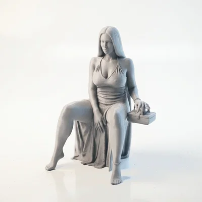 Mô hình tượng quý cô thanh lịch đang ngồi 3D có thể in được