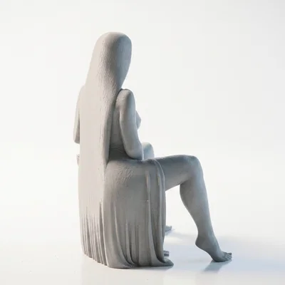 Mô hình tượng quý cô thanh lịch đang ngồi 3D có thể in được