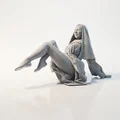Mô hình 3D điêu khắc nữ tu Sat Nun - Tượng trang trí nghệ thuật - Thumbnail 2