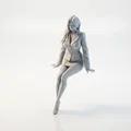 Mô hình 3D nữ nhân viên văn phòng ngồi làm việc (Sat Office Girl) - Thumbnail 1