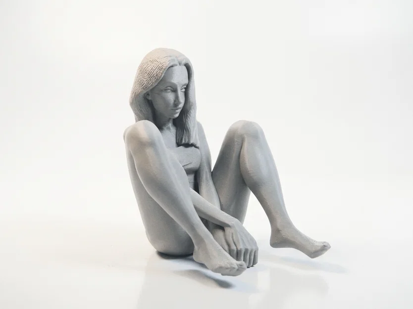 Mô hình tượng nữ nghệ thuật đang ngồi - File 3D in ấn - Image 2