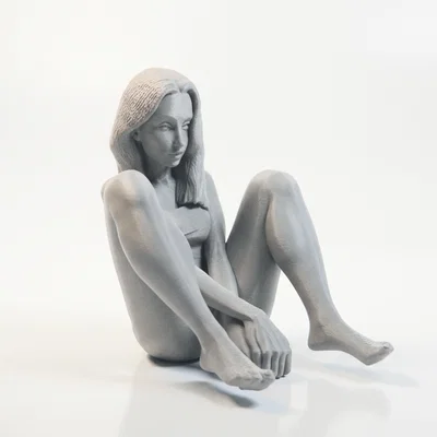 Mô hình tượng nữ nghệ thuật đang ngồi - File 3D in ấn