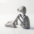 Mô hình 3D Cụ Bà Đang Ngồi (Sat Old Lady Figure) - File STL chất lượng cao - Thumbnail 1
