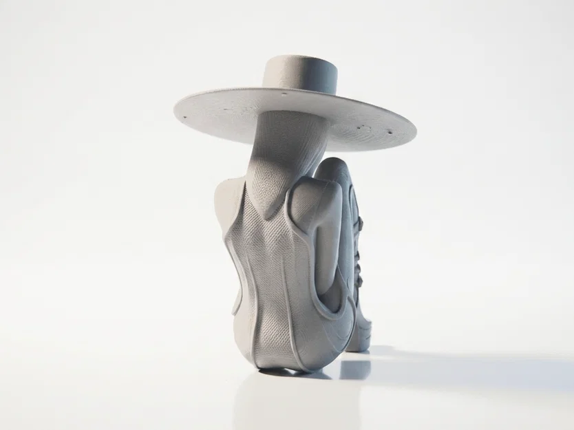 Mô hình 3D phụ nữ ngồi đội mũ thanh lịch - Image 4
