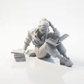Mô hình 3D người phụ nữ ngồi đọc sách - Thumbnail 1