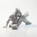 Mô hình 3D người phụ nữ ngồi đọc sách - Thumbnail 2