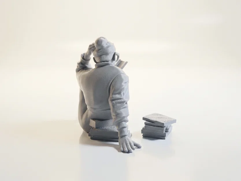 Mô hình 3D người phụ nữ ngồi đọc sách - Image 3