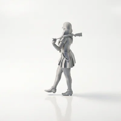 Mô hình 3D Nữ sinh múa ruy băng đầy quyến rũ
