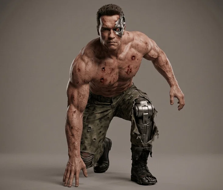 Mô hình 3D Kẻ Hủy Diệt T-800 Crouching huyền thoại (1984) - Image 1