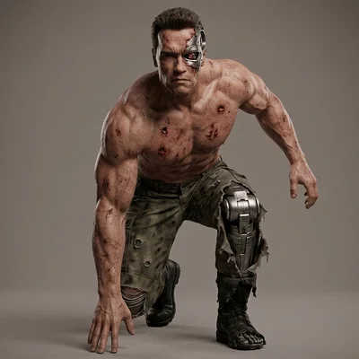 Mô hình 3D Kẻ Hủy Diệt T-800 Crouching huyền thoại (1984)