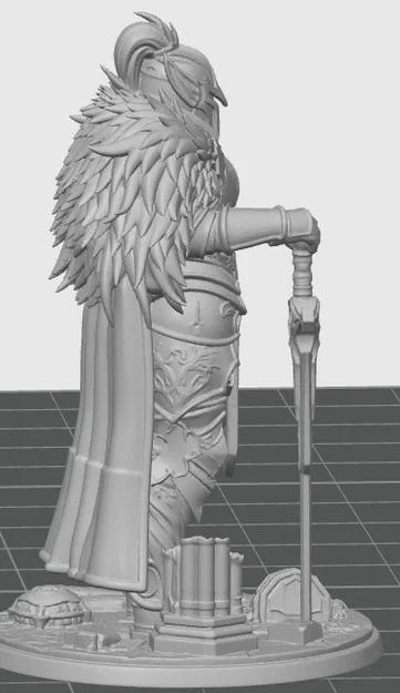 Mô hình tượng hiệp sĩ mặc giáp 3D - Phụ kiện sa bàn Fantasy đẳng cấp - Image 3