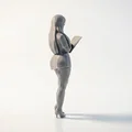 Mô hình 3D Nữ sinh chuyên nghiệp có thể in ấn - Thumbnail 3