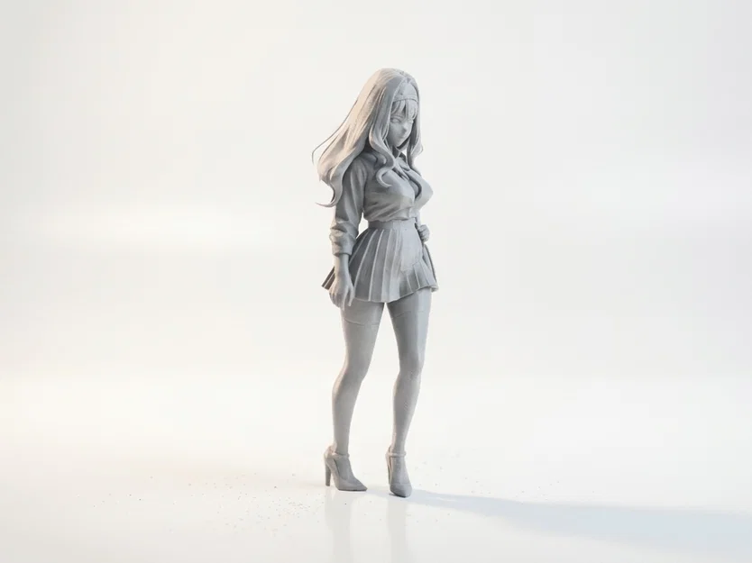 Mô hình 3D Nữ Sinh Đi Học - Tượng Figure Có Túi Xách - Image 2