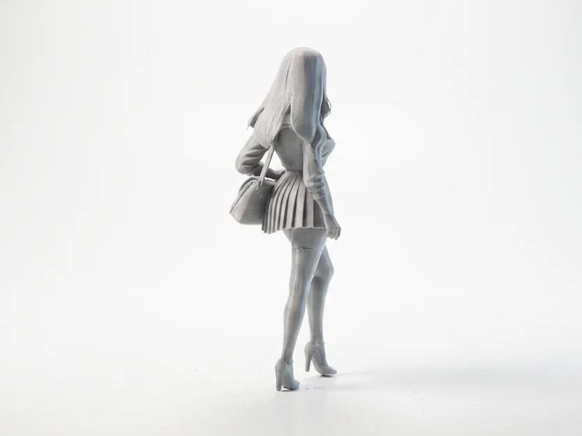 Mô hình 3D Nữ Sinh Đi Học - Tượng Figure Có Túi Xách - Image 3