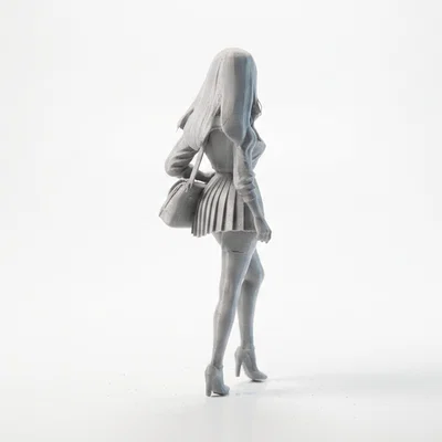 Mô hình 3D Nữ Sinh Đi Học - Tượng Figure Có Túi Xách