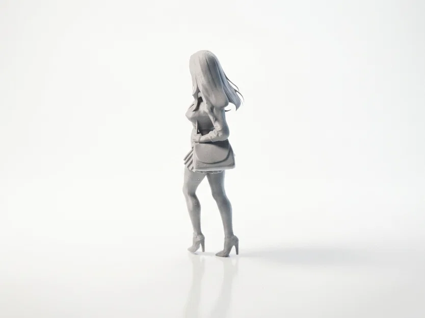 Mô hình 3D Nữ Sinh Đi Học - Tượng Figure Có Túi Xách - Image 4