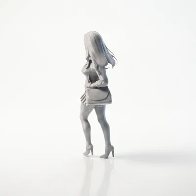 Mô hình 3D Nữ Sinh Đi Học - Tượng Figure Có Túi Xách