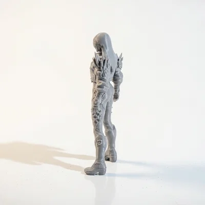 Mô hình nữ chiến binh Cyberpunk – Tượng in 3D phong cách Sci-fi