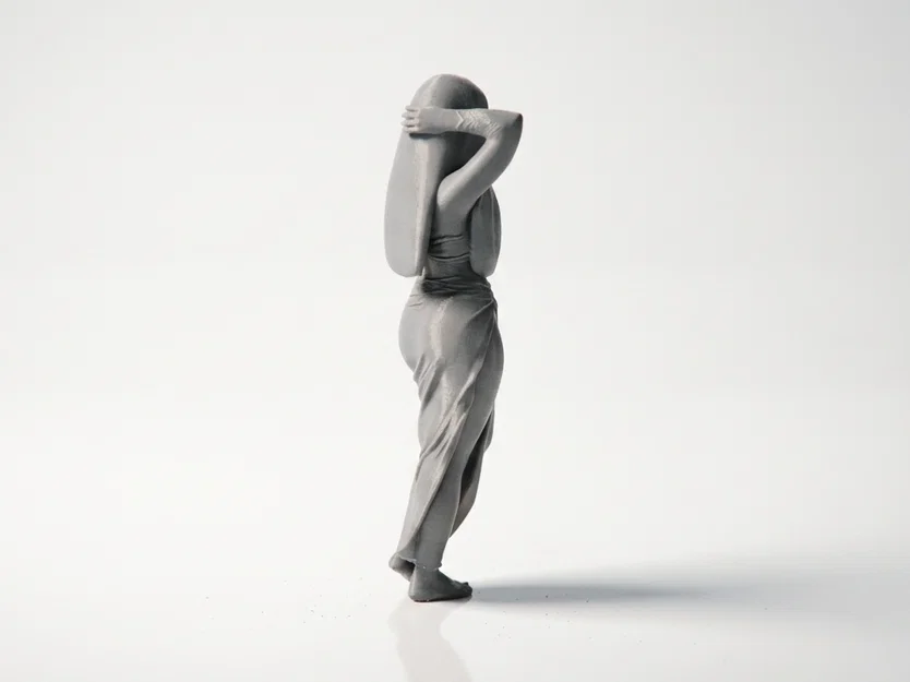 Tượng Nghệ Thuật Phụ Nữ Đội Mũ Trùm Đầu - Mô Hình In 3D Độc Đáo - Image 3