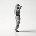 Tượng Nghệ Thuật Phụ Nữ Đội Mũ Trùm Đầu - Mô Hình In 3D Độc Đáo - Thumbnail 3