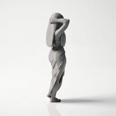 Tượng Nghệ Thuật Phụ Nữ Đội Mũ Trùm Đầu - Mô Hình In 3D Độc Đáo