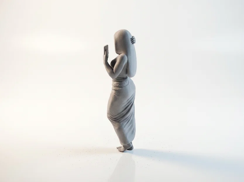 Tượng Nghệ Thuật Phụ Nữ Đội Mũ Trùm Đầu - Mô Hình In 3D Độc Đáo - Image 4