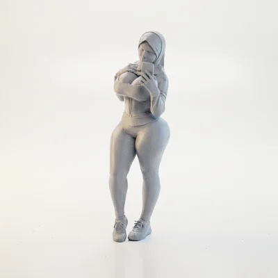 Mô hình 3D Selfie Lady - Tượng nữ phong cách Streetwear
