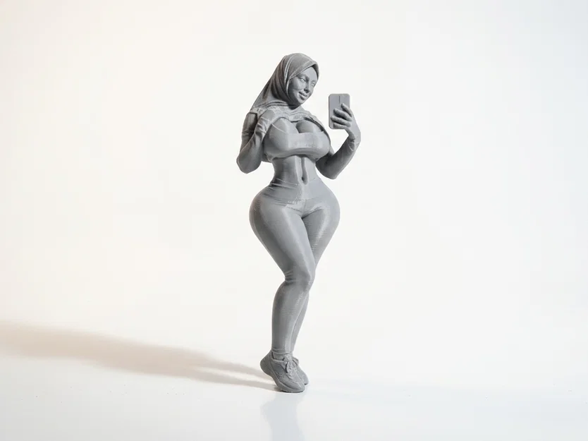 Mô hình 3D Selfie Lady - Tượng nữ phong cách Streetwear - Image 2