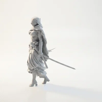 Mô hình 3D Nữ Sát Thủ Đeo Khăn Choàng Có Thể In Ấn