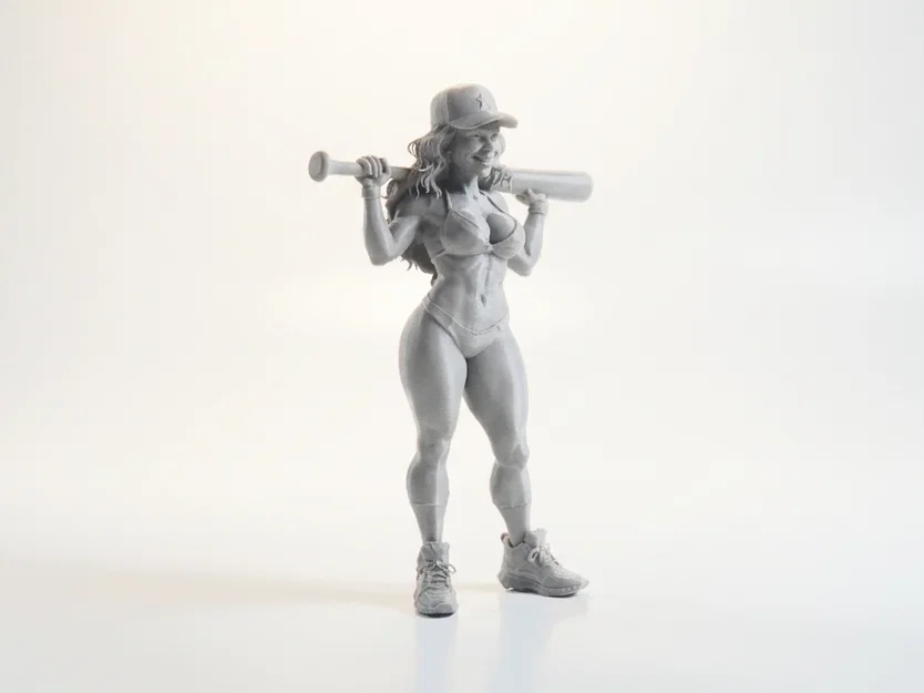 Mô hình tượng nữ cầu thủ bóng chày 3D in ấn thể thao - Image 2