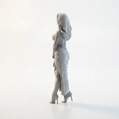 Tượng Nữ Nhân Đội Mũ Trùm Đầu Thanh Lịch In 3D