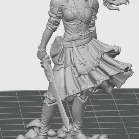Mô hình Nữ Chiến Binh (Female Warrior) cho game nhập vai D&D