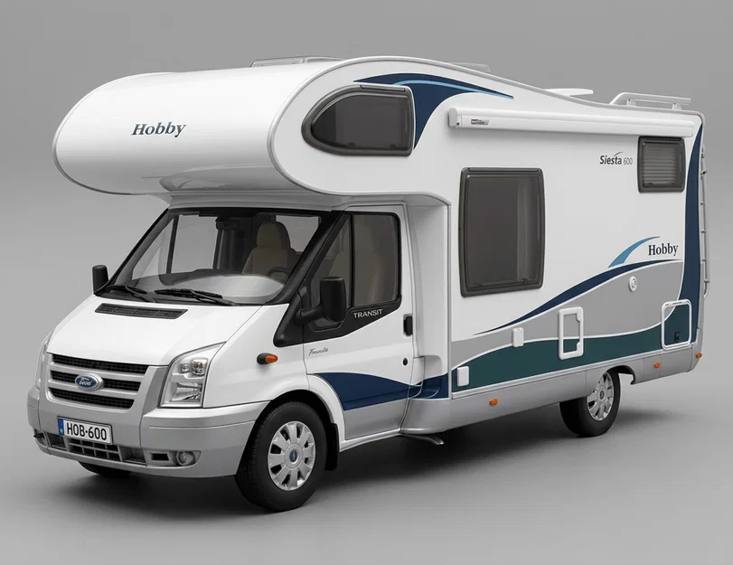 Mô hình 3D xe nhà di động Hobby Siesta 600 (2008) chi tiết - Image 1
