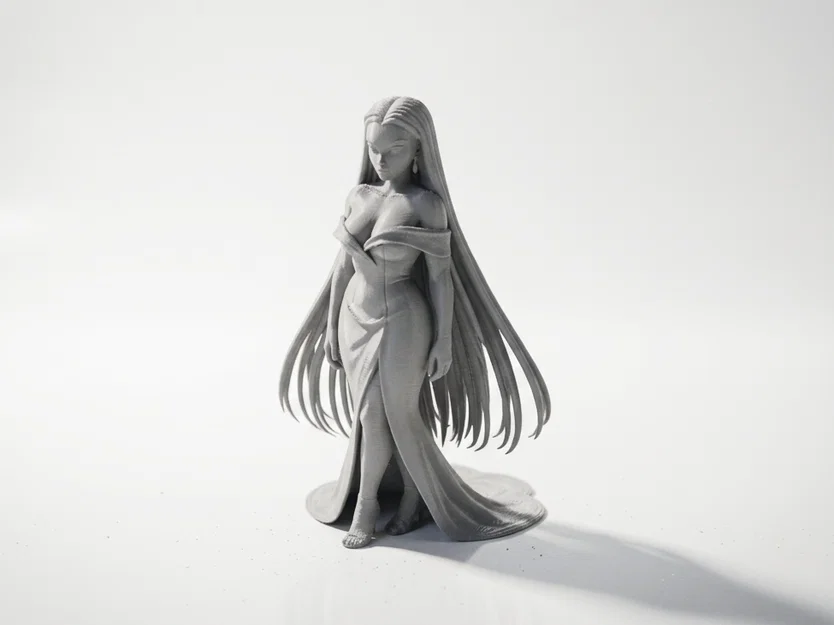 Mô hình nhân vật nữ mặc váy thanh lịch - File in 3D - Image 1