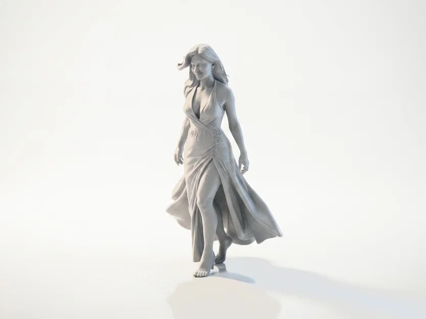 Mô hình tượng người phụ nữ thanh lịch trong chiếc váy suông (File 3D Printable) - Image 1