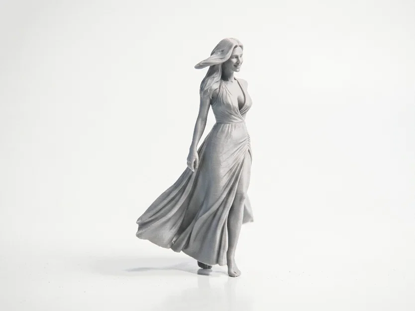 Mô hình tượng người phụ nữ thanh lịch trong chiếc váy suông (File 3D Printable) - Image 2