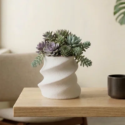 Chậu trồng sen đá 3D Succulent Organic Twist Pot tinh tế