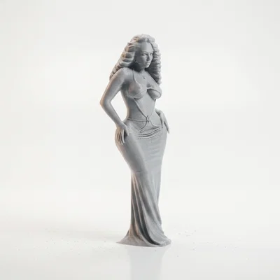 Mô hình tượng người phụ nữ mặc đầm dạ hội tinh tế - File in 3D